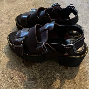 Dr. Marten’s monk strap Ariel sandals 8 39 burgundy chunky heel